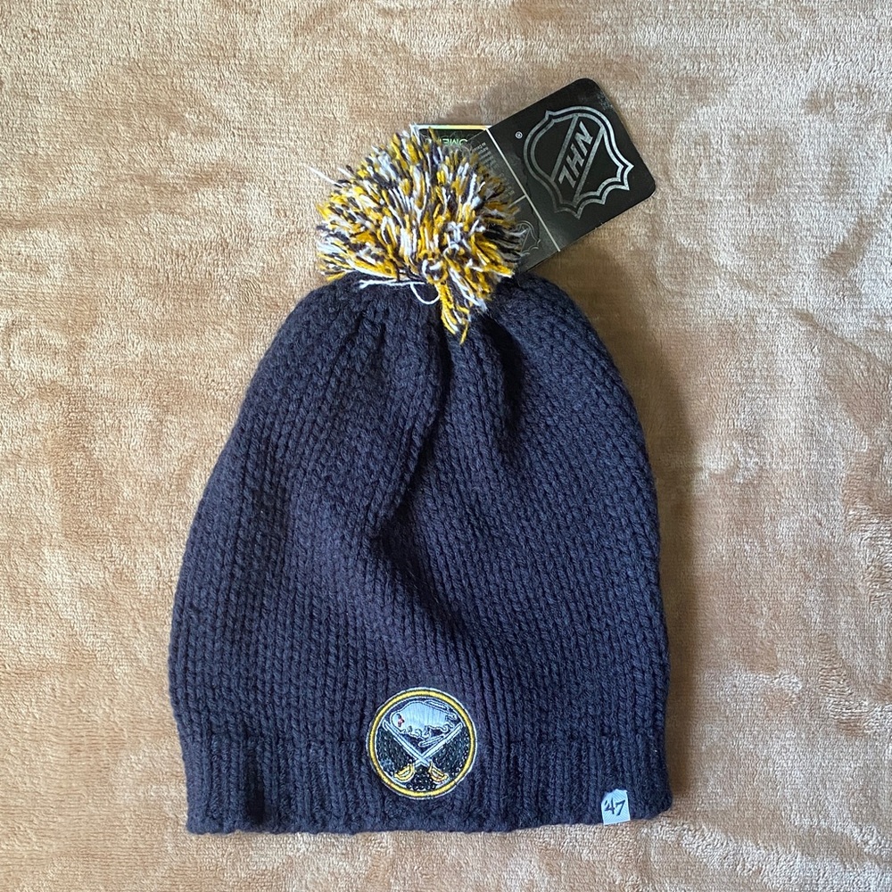 Buffalo Sabres Navy Blue Beanie with Pom Pom